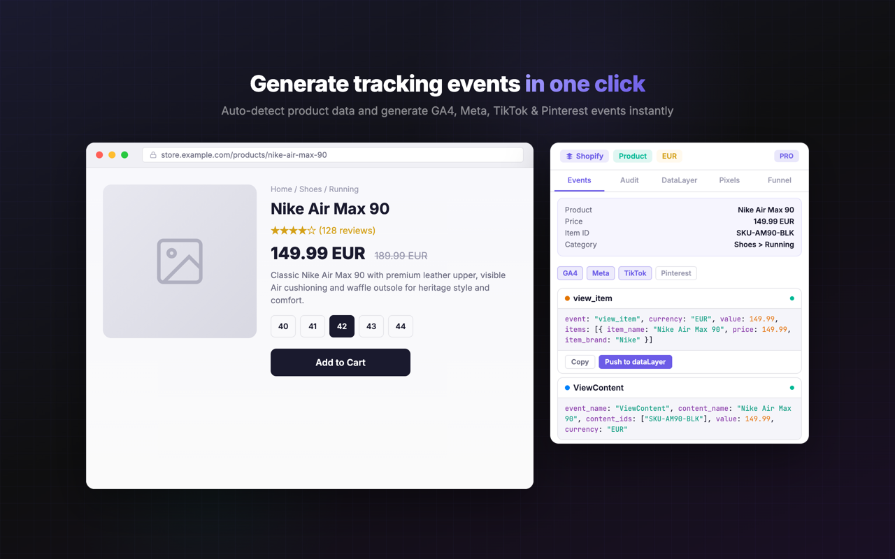 TrackPulse generating tracking events